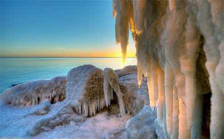 simsearch:400-06176310,k - stones at the beach filled with ice at sunrise Stock Photo - Budget Royalty-Free & Subscription, Code: 400-05294752