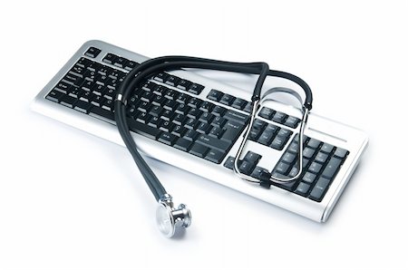 simsearch:700-06701940,k - Stethoscope and keyboard illustrating concept of digital security Stock Photo - Budget Royalty-Free & Subscription, Code: 400-05294788