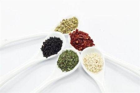 Spices on white Stock Photo - Budget Royalty-Free & Subscription, Code: 400-05295075