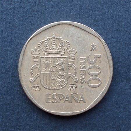 peseta - Euro coin (currency of the European Union) Stock Photo - Budget Royalty-Free & Subscription, Code: 400-05295085