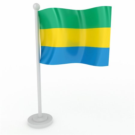 Illustration of a flag of Gabon on a white background Stock Photo - Budget Royalty-Free & Subscription, Code: 400-05295343