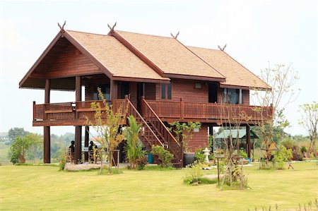 New teak house in Thailand Stock Photo - Budget Royalty-Free & Subscription, Code: 400-05295388