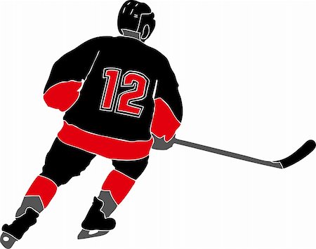 hockey player silhouette with racket Stock Photo - Budget Royalty-Free & Subscription, Code: 400-05295442