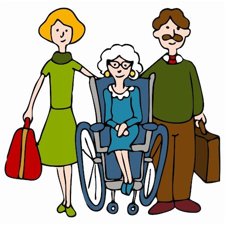 simsearch:400-05385132,k - An image of a family moving elderly woman to a nursing home. Stock Photo - Budget Royalty-Free & Subscription, Code: 400-05295689