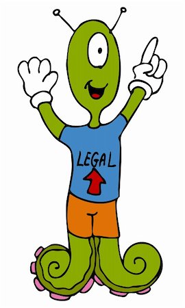 simsearch:400-04843851,k - An image of a cartoon alien wearing a legal shirt. Stockbilder - Microstock & Abonnement, Bildnummer: 400-05295700
