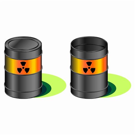 risk of death vector - Open and closed radioactive barrels with leak Stock Photo - Budget Royalty-Free & Subscription, Code: 400-05295906