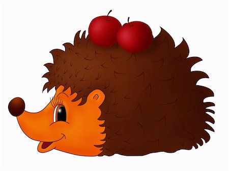 futura (artist) - Childish illustration of cute Hedgehog over white Stock Photo - Budget Royalty-Free & Subscription, Code: 400-05296018