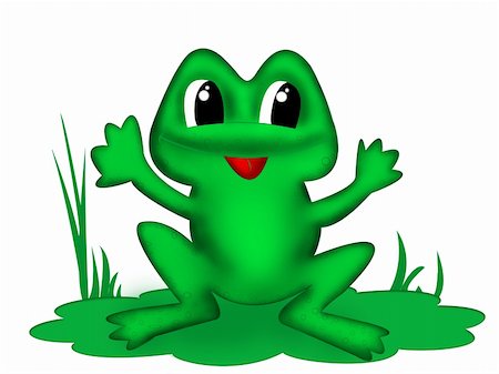 simsearch:400-04293272,k - Childish illustration of a smiling funny frog Fotografie stock - Microstock e Abbonamento, Codice: 400-05296010