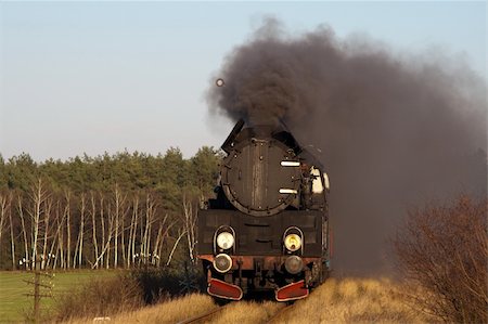 simsearch:862-03288971,k - Vintage steam train passing through countryside Stock Photo - Budget Royalty-Free & Subscription, Code: 400-05296087