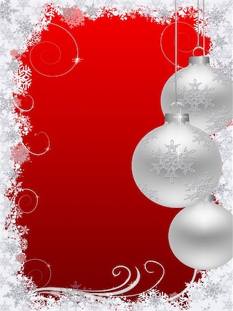 futura (artist) - Christmas background with christmas balls, snowflakes and abstract curves Stock Photo - Budget Royalty-Free & Subscription, Code: 400-05296116