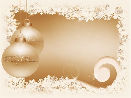 futura (artist) - Christmas background with christmas balls, snowflakes and abstract curves Stock Photo - Budget Royalty-Free & Subscription, Code: 400-05296121
