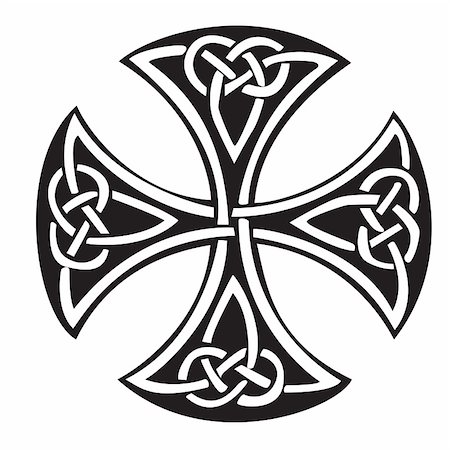 simsearch:400-04788857,k - An illustration of a Celtic cross with a beautiful design, isolated on white background. Foto de stock - Super Valor sin royalties y Suscripción, Código: 400-05296254