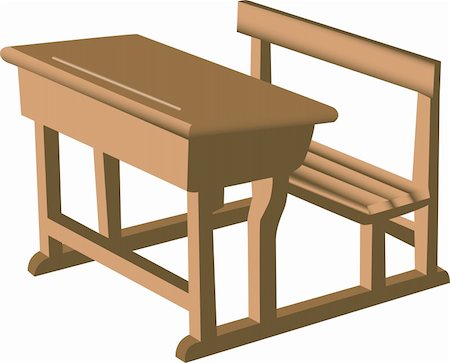 empty pew - Illustration of a brown school like wooden desk with attached chair. Stock Photo - Budget Royalty-Free & Subscription, Code: 400-05296327