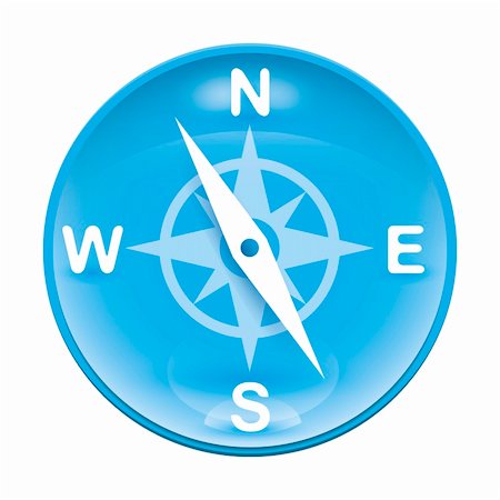 sailing navigation arrow - An image of a blue wind rose icon Stock Photo - Budget Royalty-Free & Subscription, Code: 400-05296408
