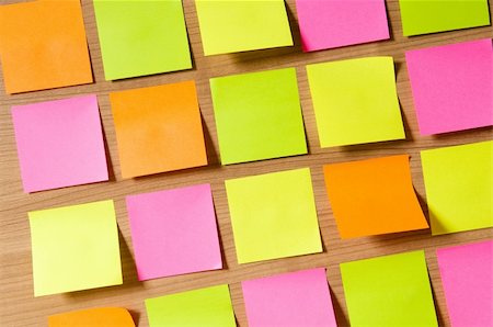 post its lots - Many reminder notes on the wooden background Stock Photo - Budget Royalty-Free & Subscription, Code: 400-05296418