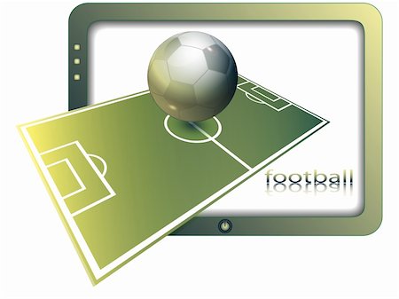 Football ground and ball against the screen of the modern TV Stock Photo - Budget Royalty-Free & Subscription, Code: 400-05296536