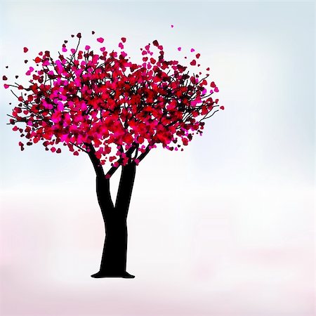 simsearch:400-03974303,k - Passion tree with hearts, romantic template card. EPS 8 vector file included Photographie de stock - Aubaine LD & Abonnement, Code: 400-05296531