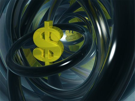 space money sign - dollar symbol in futuristic space - 3d illustration Stock Photo - Budget Royalty-Free & Subscription, Code: 400-05296582