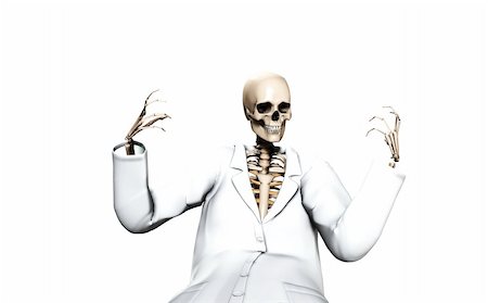 simsearch:400-03933783,k - A skeleton dressed in a Doctors uniform. Stock Photo - Budget Royalty-Free & Subscription, Code: 400-05296648