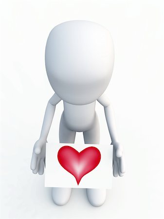 A simple figure carrying a love heart sign. Foto de stock - Royalty-Free Super Valor e Assinatura, Número: 400-05296650