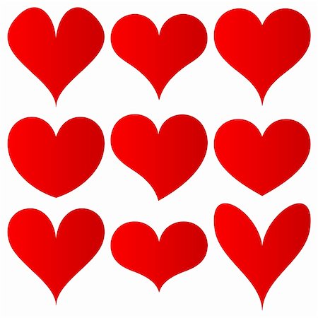simsearch:400-08410647,k - red hearts set for wedding and valentine design Stockbilder - Microstock & Abonnement, Bildnummer: 400-05296737