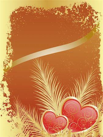 simsearch:400-04745515,k - vector eps 10 illustration of two red hearts on a floral background Foto de stock - Super Valor sin royalties y Suscripción, Código: 400-05297085