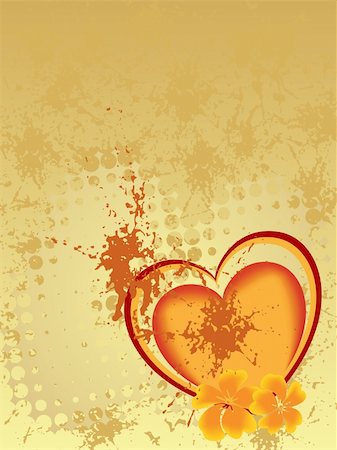 simsearch:400-04745515,k - vector eps 10 illustration of a heart and flowers on an abstract background Foto de stock - Super Valor sin royalties y Suscripción, Código: 400-05297086