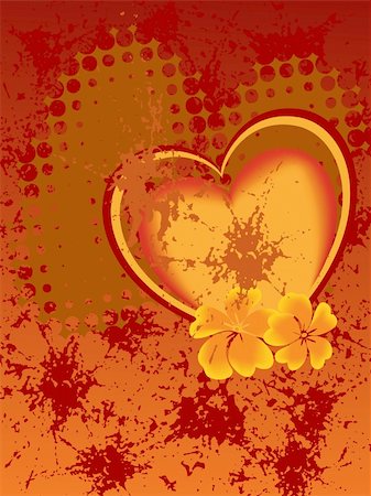 simsearch:400-04745515,k - vector eps 10 illustration of a heart and flowers on an abstract background Foto de stock - Super Valor sin royalties y Suscripción, Código: 400-05297091