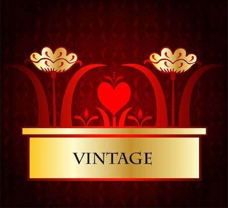 simsearch:400-04209662,k - Beautiful decorative gold and red vector illustration background Foto de stock - Super Valor sin royalties y Suscripción, Código: 400-05297295