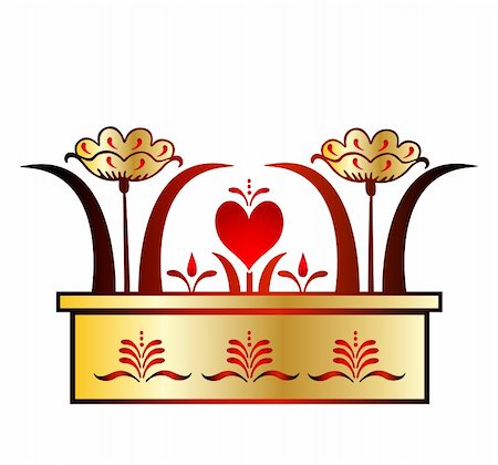 simsearch:400-04209662,k - Beautiful decorative gold and red vector illustration background Foto de stock - Super Valor sin royalties y Suscripción, Código: 400-05297293