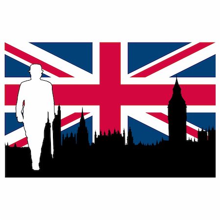 simsearch:845-02726490,k - British symbols including Big Ben, Union Jack UK flag, British man Photographie de stock - Aubaine LD & Abonnement, Code: 400-05297348