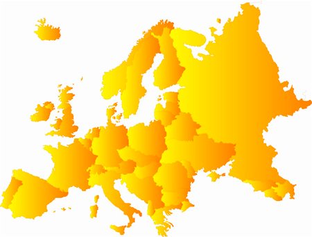 simsearch:872-06053579,k - Europe vector color map illustration Photographie de stock - Aubaine LD & Abonnement, Code: 400-05297403