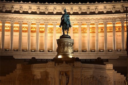 famous european horse statues monument - The Piazza Venezia, Vittorio Emanuele in Rome, Italy Stock Photo - Budget Royalty-Free & Subscription, Code: 400-05297694