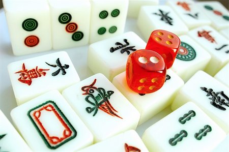 symbols dice - Closeup view of the most popular entertainment mahjong pieces with dices in China Stock Photo - Budget Royalty-Free & Subscription, Code: 400-05297960