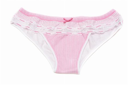 Feminine striped lacy panties on white background Stock Photo - Budget Royalty-Free & Subscription, Code: 400-05298090