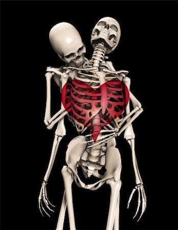 simsearch:400-03933783,k - Concept image about love and romance featuring skeletons. Stock Photo - Budget Royalty-Free & Subscription, Code: 400-05298757