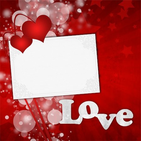 simsearch:400-08625440,k - Red Valentine's day card with hearts and text love Stock Photo - Budget Royalty-Free & Subscription, Code: 400-05298863