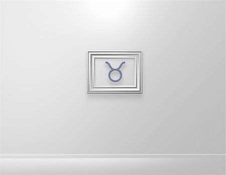 picture frame with taurus symbol - 3d illustration Stock Photo - Budget Royalty-Free & Subscription, Code: 400-05298935