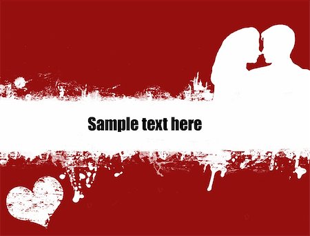 Grunge poster for valentine day with lovers and heart,vector illustration Stock Photo - Budget Royalty-Free & Subscription, Code: 400-05299091