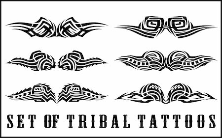 Set of tribal tattoo including Stock Photo - Budget Royalty-Free & Subscription, Code: 400-05299447