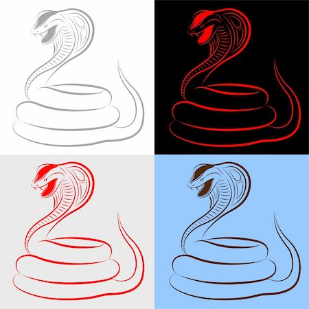 deadly - Cobra in the form of a tattoo Stock Photo - Budget Royalty-Free & Subscription, Code: 400-05299449