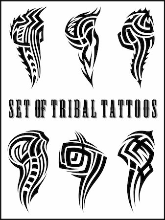 flankerd (artist) - Set of tribal tattoo including Stockbilder - Microstock & Abonnement, Bildnummer: 400-05299442