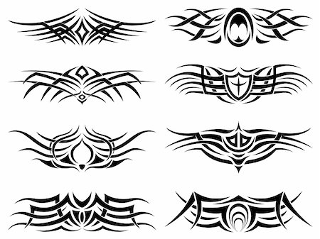 Set of tribal tattoo including Stock Photo - Budget Royalty-Free & Subscription, Code: 400-05299461