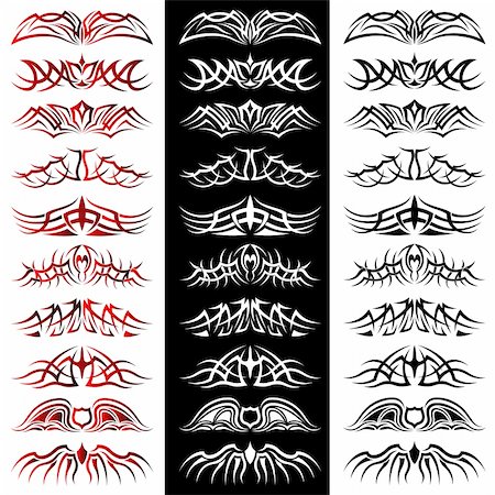 Set of tribal tattoo including Stock Photo - Budget Royalty-Free & Subscription, Code: 400-05299476