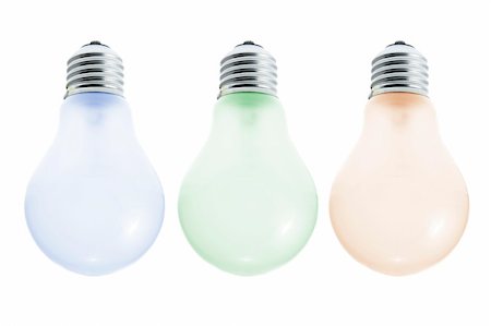 simsearch:400-04774950,k - Colour Light Bulbs Isolated on White Background Photographie de stock - Aubaine LD & Abonnement, Code: 400-05290046