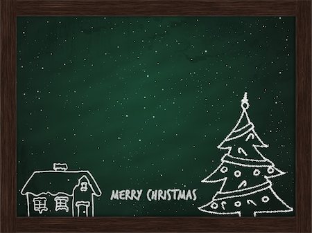 simsearch:400-05290156,k - merry christmas card on chalk board Stock Photo - Budget Royalty-Free & Subscription, Code: 400-05290156