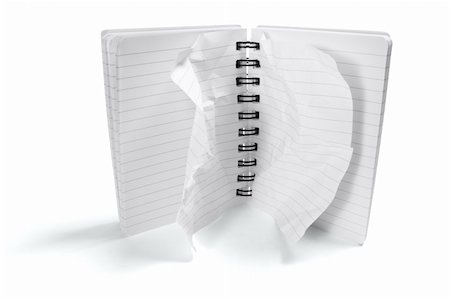 Notepad with Crumpled Pages on White Background Stock Photo - Budget Royalty-Free & Subscription, Code: 400-05290243
