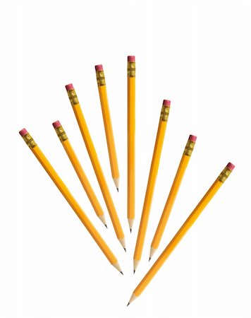 simsearch:400-05289294,k - Pencils on Isolated White Background Foto de stock - Super Valor sin royalties y Suscripción, Código: 400-05290254