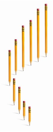 simsearch:400-04777216,k - Pencils Standing on Isolated White Background Foto de stock - Super Valor sin royalties y Suscripción, Código: 400-05290253