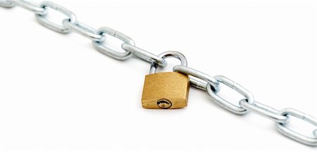 simsearch:400-04212998,k - Lock and chain isolated on white background Foto de stock - Royalty-Free Super Valor e Assinatura, Número: 400-05290290